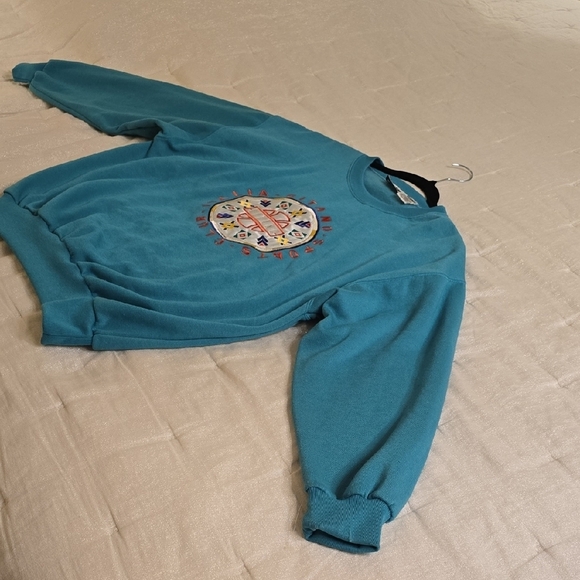 Gitano Teal Embroidered Sweatshirt - Picture 6 of 13